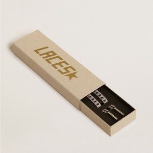 Golden Goose Multicolor lurex laces with black stars. NWT size 130